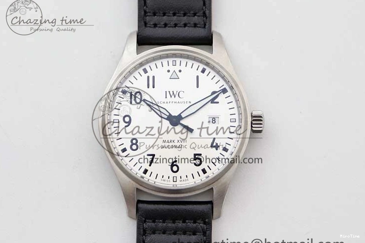 MIROTIME 0131 UrbanStyle Mark XVIII IW327012 SS M+F 1:1 Best Edition White Dial on Black Leather Strap A 7054